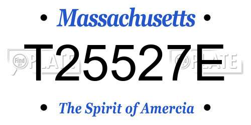 T25527E Massachusetts License Plate