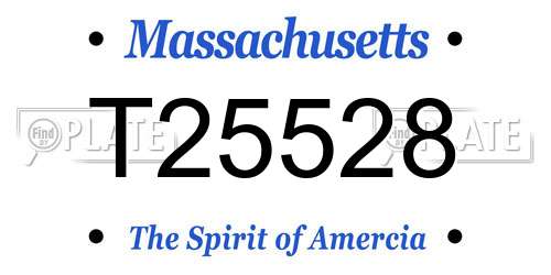 T25528 Massachusetts License Plate