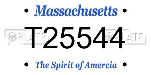 T25544 Massachusetts License Plate