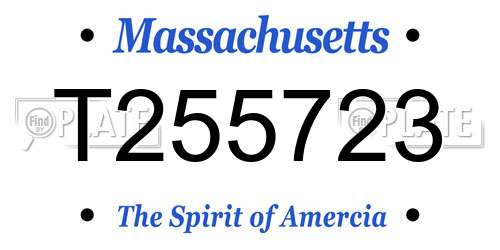 T255723 Massachusetts License Plate