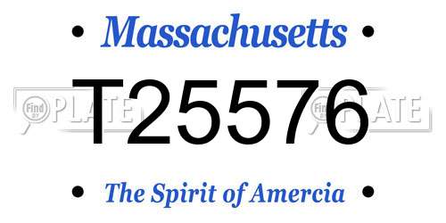 T25576 Massachusetts License Plate