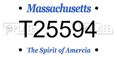 T25594 Massachusetts License Plate