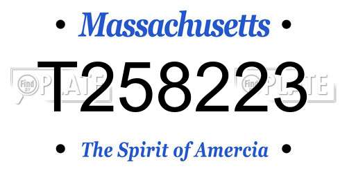 T258223 Massachusetts License Plate