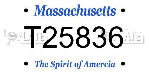 T25836 Massachusetts License Plate