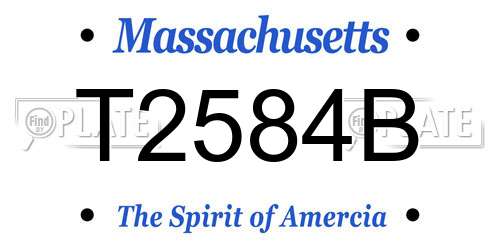 T2584B Massachusetts License Plate