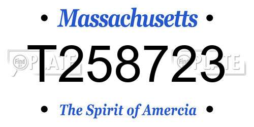 T258723 Massachusetts License Plate