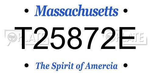 T25872E Massachusetts License Plate