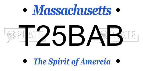 T25BAB Massachusetts License Plate
