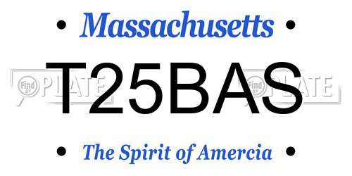 T25BAS Massachusetts License Plate