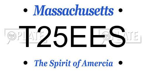 T25EES Massachusetts License Plate