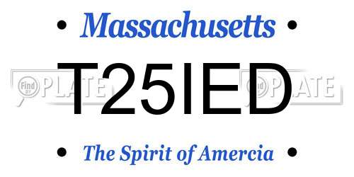 T25IED Massachusetts License Plate