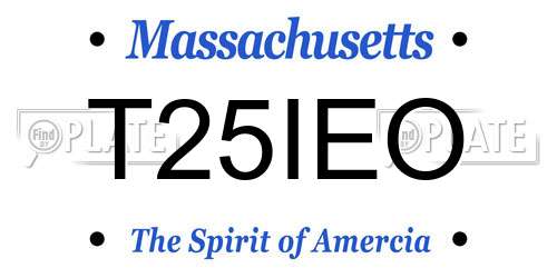 T25IEO Massachusetts License Plate