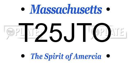 T25JTO Massachusetts License Plate