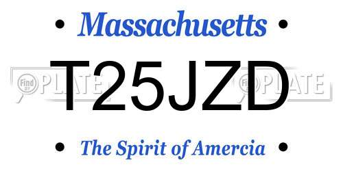 T25JZD Massachusetts License Plate