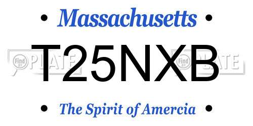 T25NXB Massachusetts License Plate