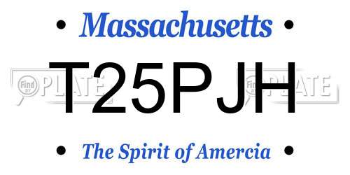 T25PJH Massachusetts License Plate