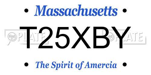T25XBY Massachusetts License Plate