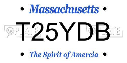 T25YDB Massachusetts License Plate