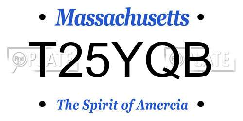 T25YQB Massachusetts License Plate