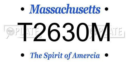 T2630M Massachusetts License Plate
