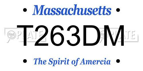 T263DM Massachusetts License Plate