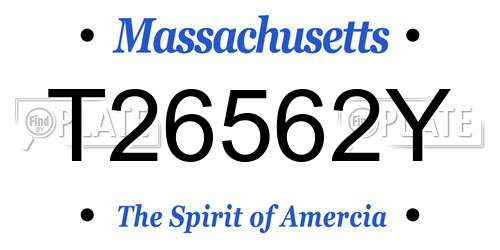 T26562Y Massachusetts License Plate