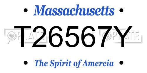 T26567Y Massachusetts License Plate