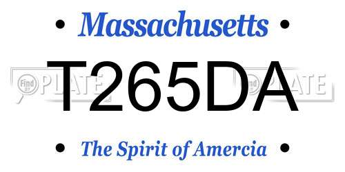 T265DA Massachusetts License Plate