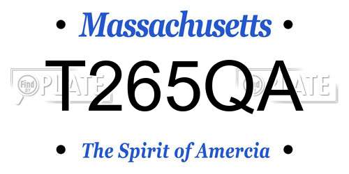 T265QA Massachusetts License Plate