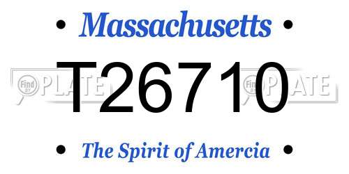 T26710 Massachusetts License Plate
