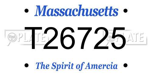 T26725 Massachusetts License Plate