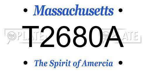 T2680A Massachusetts License Plate