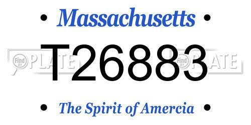 T26883 Massachusetts License Plate