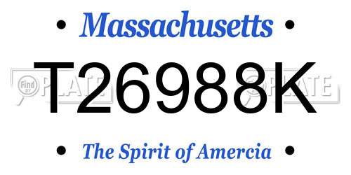 T26988K Massachusetts License Plate