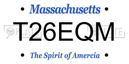 T26EQM Massachusetts License Plate