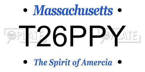 T26PPY Massachusetts License Plate
