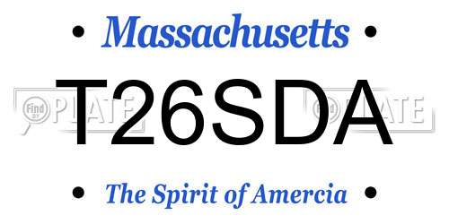 T26SDA Massachusetts License Plate