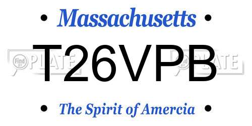 T26VPB Massachusetts License Plate