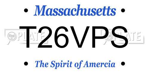 T26VPS Massachusetts License Plate
