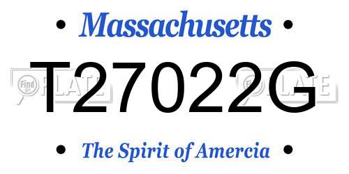 T27022G Massachusetts License Plate