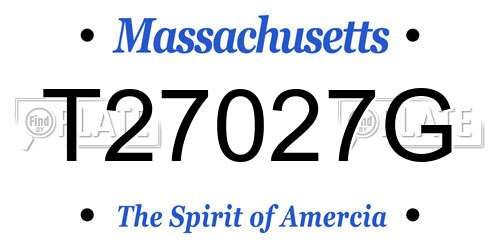 T27027G Massachusetts License Plate