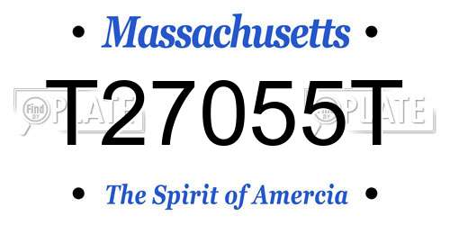 T27055T Massachusetts License Plate
