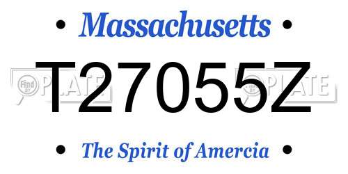 T27055Z Massachusetts License Plate