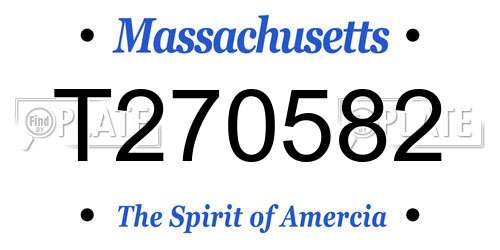 T270582 Massachusetts License Plate