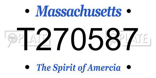 T270587 Massachusetts License Plate