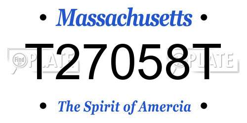 T27058T Massachusetts License Plate