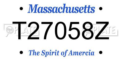 T27058Z Massachusetts License Plate