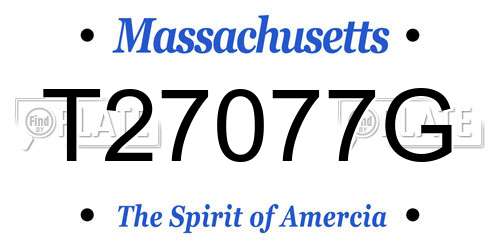 T27077G Massachusetts License Plate