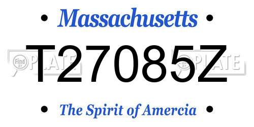 T27085Z Massachusetts License Plate
