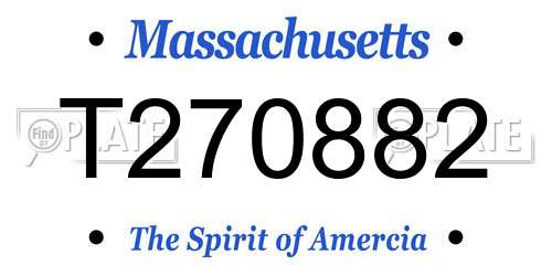 T270882 Massachusetts License Plate
